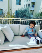 Handcrafted Spruce Wood Hanging Daybed with Backrest - Complete All-Inclusive Set - Homeartparis production