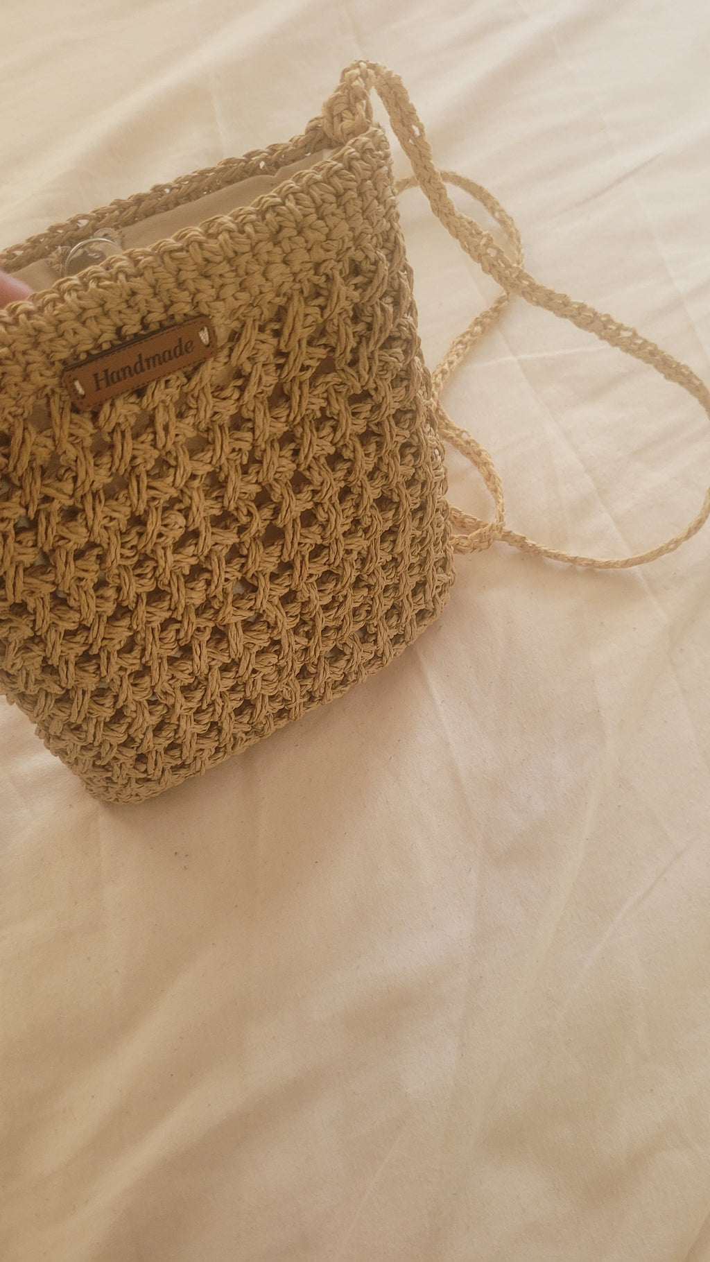Minimalist Straw Crossbody Bag - Handmade Woven Raffia Style Purse by Seval Özsoy - Natural Boho Summer Bag - Unique Artisan Gift for Her