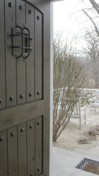 Vintage Handcrafted Solid Wood Barn Door - Rustic Speakeasy Style Sliding Door - Homeartparis production