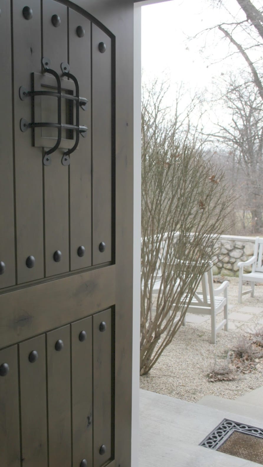 Vintage Handcrafted Solid Wood Barn Door - Rustic Speakeasy Style Sliding Door - Homeartparis production