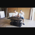 Multifunctional Drop Leaf Table with Cast Iron Wheels Homeartparis production