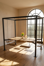 The Swing Table porch garden Dining Set - 1.3 Ton Capacity Heavy-Duty Metal Frame Commercial Furniture by home art paris