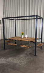 The Swing Table porch garden Dining Set - 1.3 Ton Capacity Heavy-Duty Metal Frame Commercial Furniture by home art paris