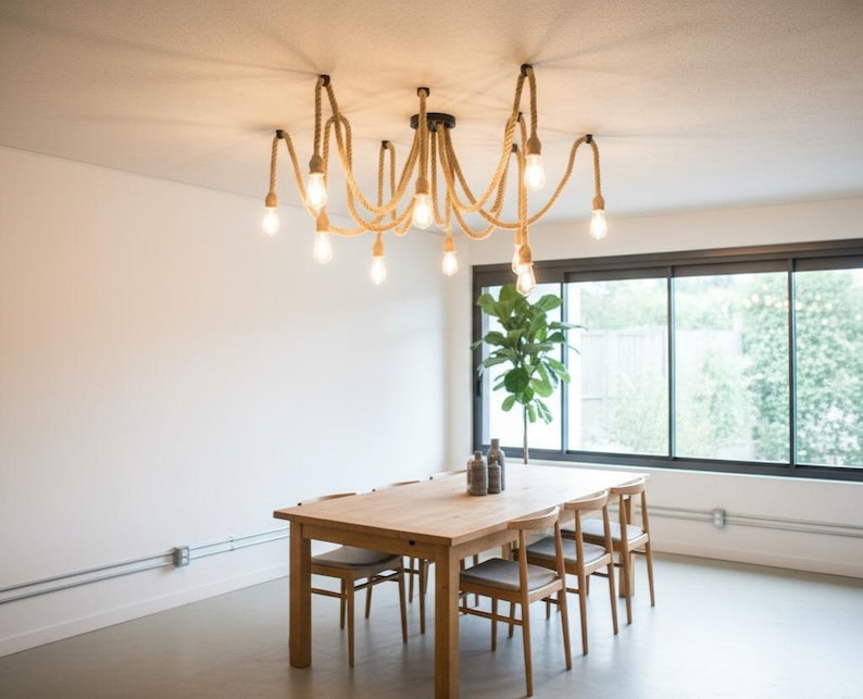 Rope Chandelier Scandinavian Multi Pendant Spider Light Homeartparis production