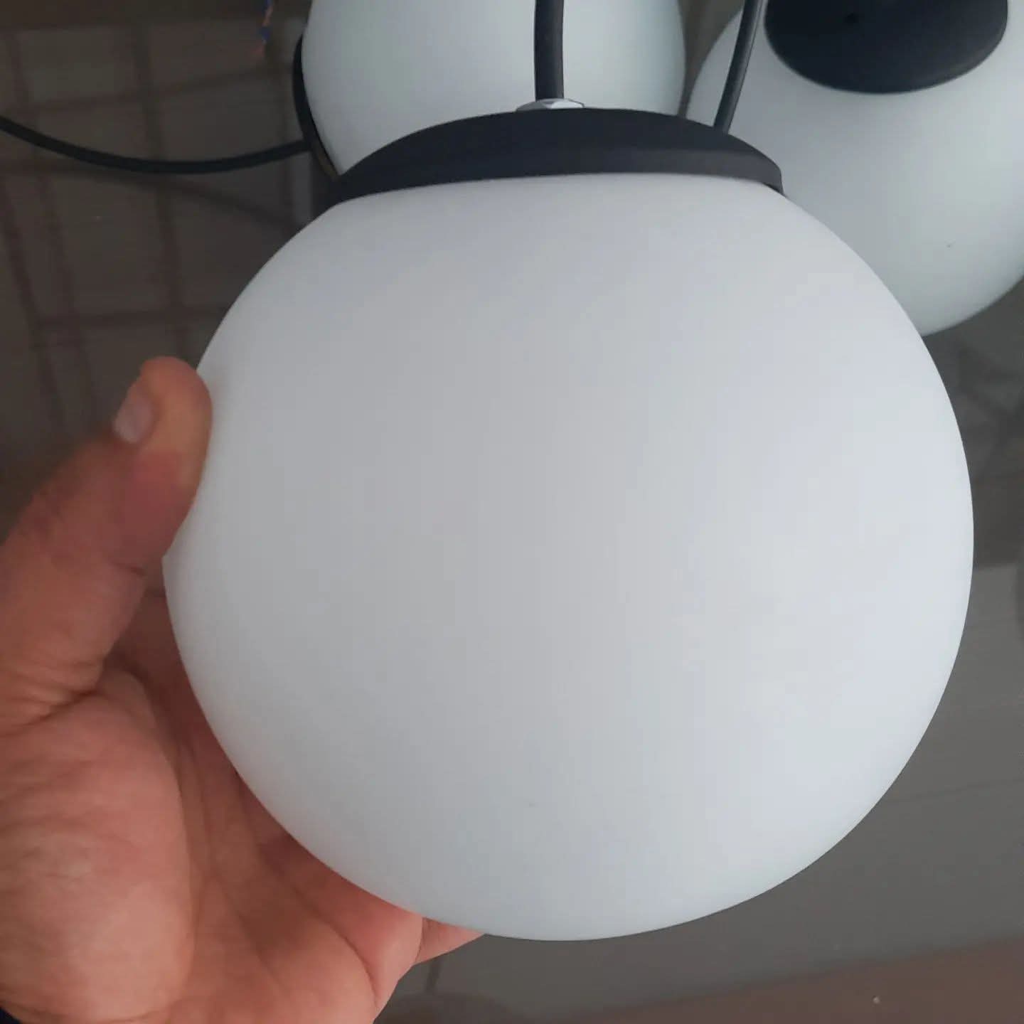 Modern White Glass Globe Pendant Light Homeartparis production