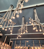 Rustic Rope Chandelier with 11 Pendant Lights, Industrial Edison Hanging Lamp, Large Farmhouse Wood Beam Lighting, Custom Handmade Ceiling Light Homeartparis production