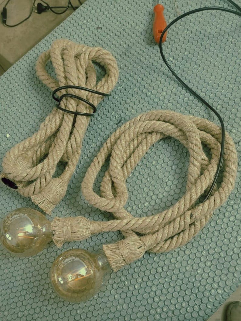 Mega Installation 50-Piece Set Double Sided Rope Chandelier Custom Length Nautical Industrial Lighting Homeartparis production