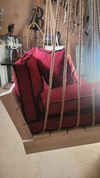 Red Wood Hanging Sofa Minimalist Indoor Couch Homeartparis production, swing bed