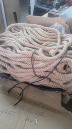 Grand 35-Arm Jute Rope Chandelier - Large Industrial Round Pendant Light - Homeartparis production