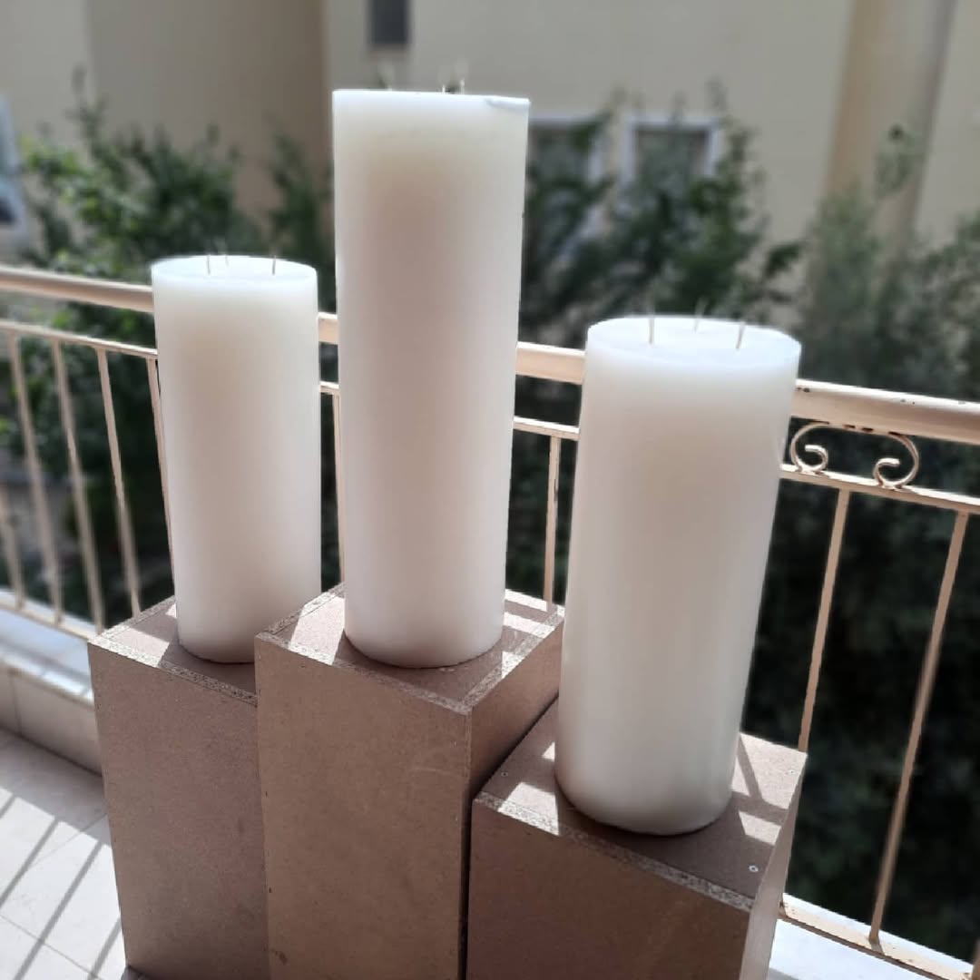 Set of 3 Majestic Tall Pillar Candles - Luxury Floor Candles - Homeartparis production