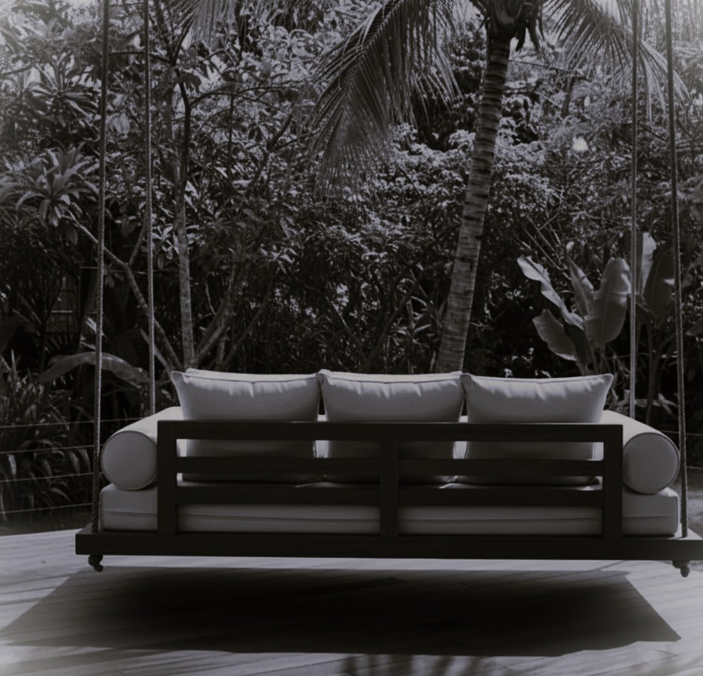 Handcrafted Spruce Wood Hanging Swing Bed - Complete All-Inclusive Set - Homeartparis production