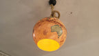 Vintage World Map Pendant Light - Handcrafted Nautical Hanging Globe Lamp with Adjustable Rope