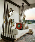 Artisan Handcrafted Spruce Wood Hanging Swing Bed - Complete All-Inclusive Set - Homeartparis production