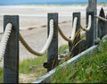 Rustic Wood and Rope Garden Fence, Nautical Themed Patio Railing, Jute Rope Pathway Border/ by home art paris