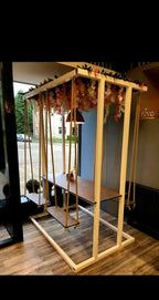 Swing Table porch garden Dining Set - 1.3 Ton Capacity Heavy-Duty Metal Frame Commercial Furniture by home art paris