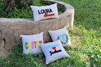 Homeartparis Custom Punch Needle Name Pillow - Personalized Monogram Initial Cushion by Seval Özsoy - Unique Linen Decor Gift - Available as Cover or with Insert