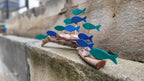 Large Driftwood Fish School Wall Art, Handmade Coastal Wood Branch Decor Homeartparis production