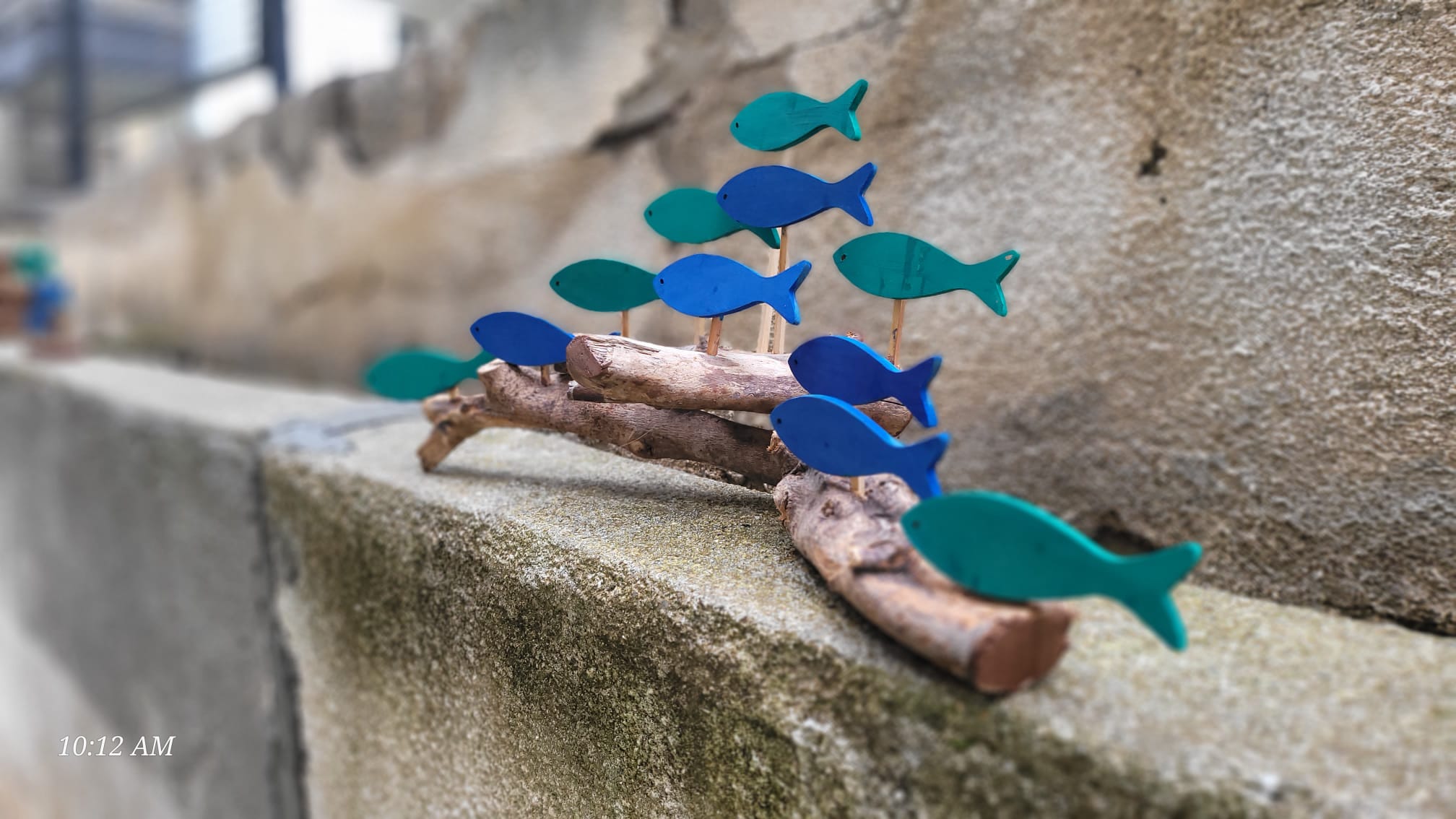 Large Driftwood Fish School Wall Art, Handmade Coastal Wood Branch Decor Homeartparis production