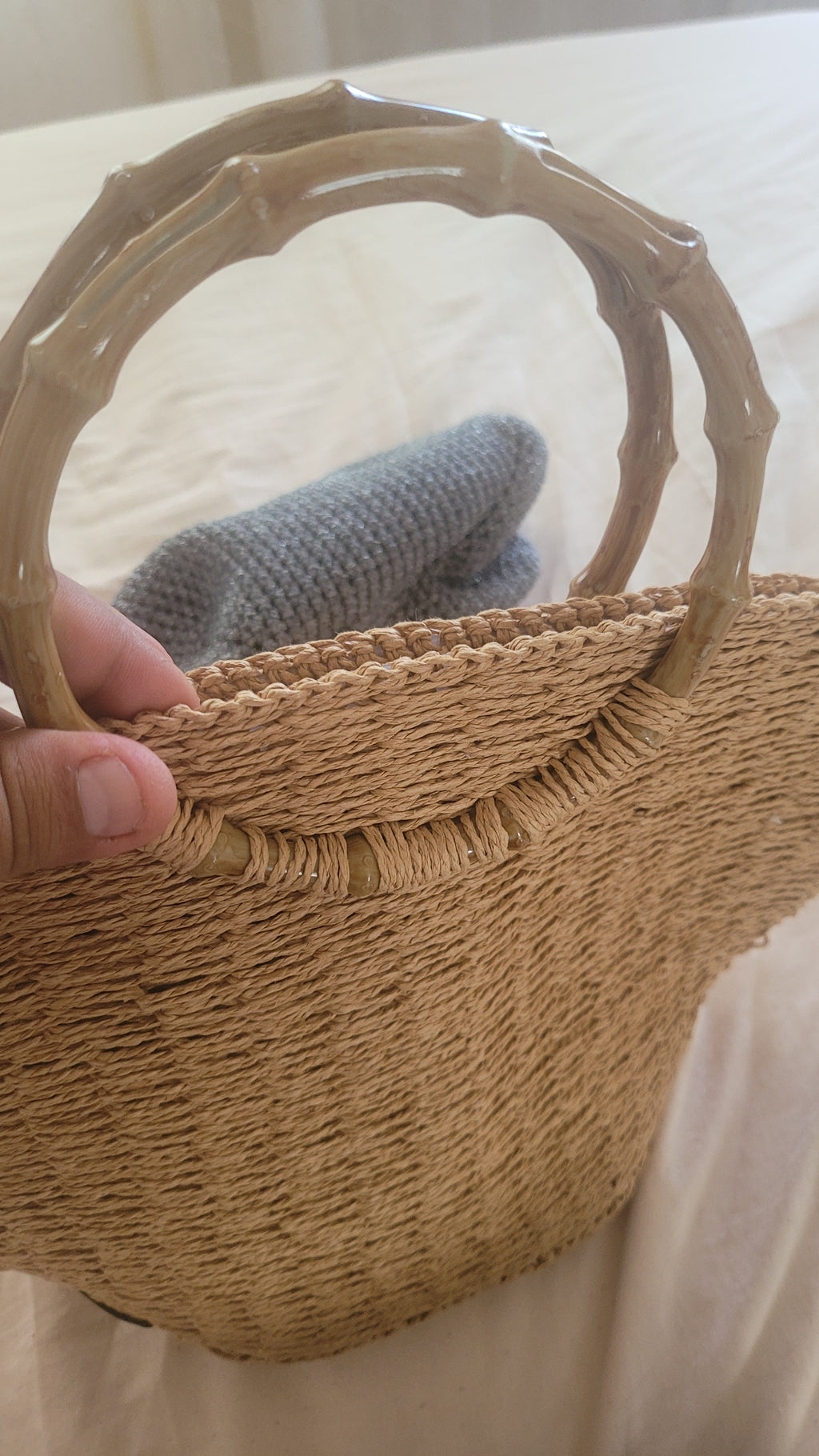 The Homeartparis Oversized Straw Tote Bag - Handmade Raffia Beach Bag by Seval Özsoy - Large Summer Vacation Bag with Bamboo-Look Handles - Chic Bohemian Gifts