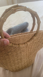 The Homeartparis Oversized Straw Tote Bag - Handmade Raffia Beach Bag by Seval Özsoy - Large Summer Vacation Bag with Bamboo-Look Handles - Chic Bohemian Gifts