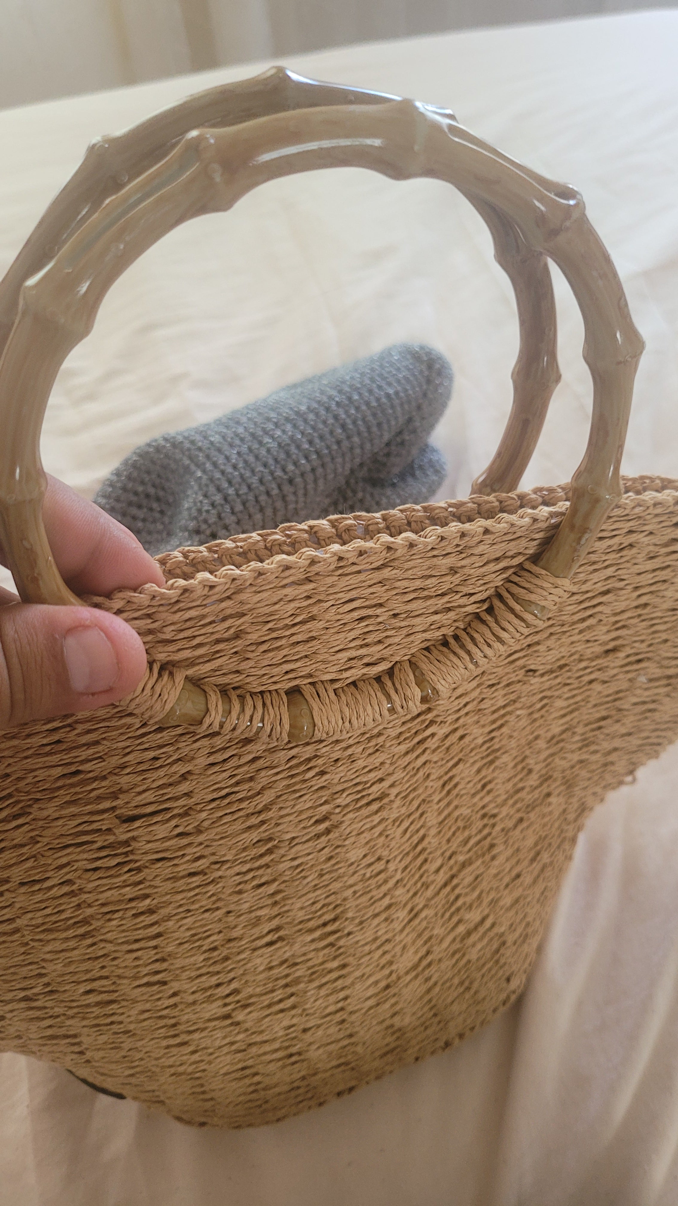 The Homeartparis Oversized Straw Tote Bag - Handmade Raffia Beach Bag by Seval Özsoy - Large Summer Vacation Bag with Bamboo-Look Handles - Chic Bohemian Gifts