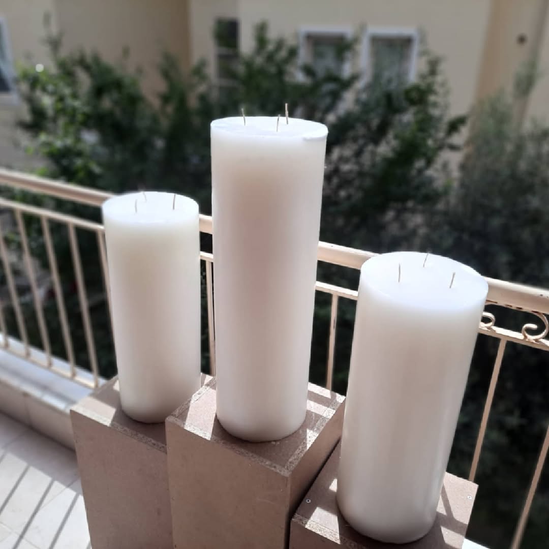 Set of 3 Majestic Tall Pillar Candles - Luxury Floor Candles - Homeartparis production