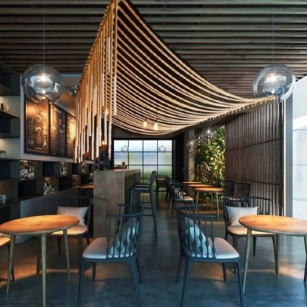 Grand 40-Arm Linear Jute Rope Chandelier - Extra Long Customizable Cascade Lighting - Homeartparis production