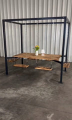 The Swing Table porch garden Dining Set - 1.3 Ton Capacity Heavy-Duty Metal Frame Commercial Furniture by home art paris