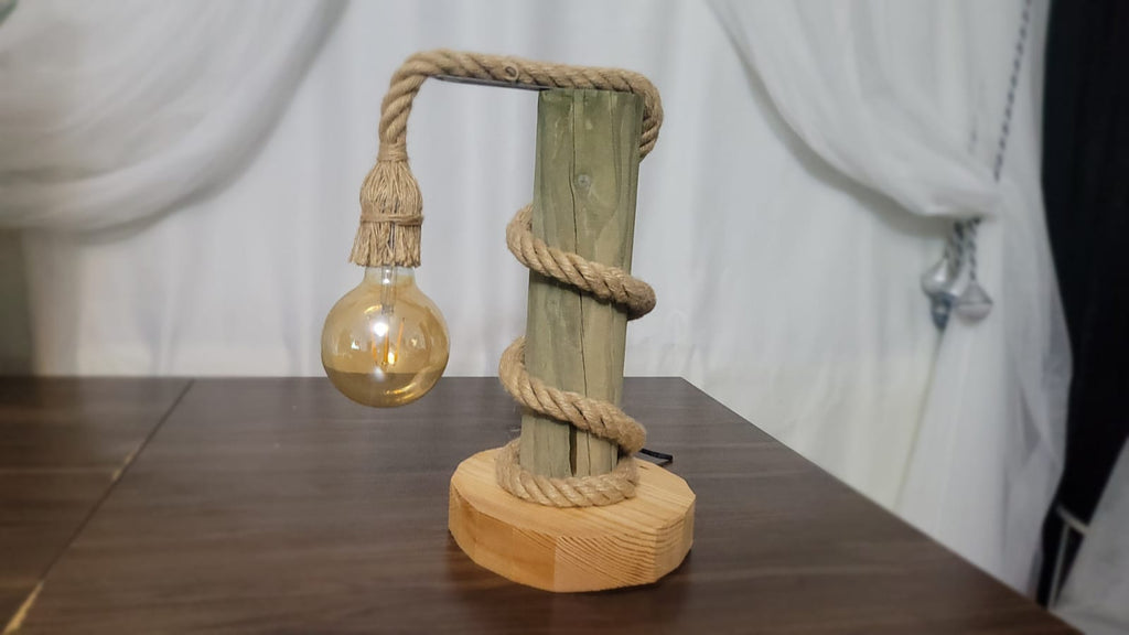 Vintage Table Lamp Crafted from 100-Year-Old Historic Telegraph Pole - Homeartparis production