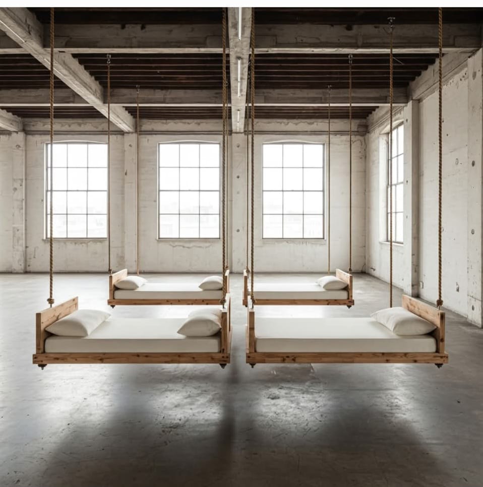 Desing Hanging Swing bed Set | Includes Cushion & Pillow, 70x190 cm Porch Swing, Modular Joinable Design, Floating Sofa