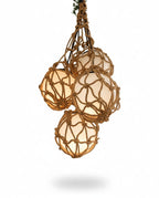 Nautical Rope Pendant Light, Glass Globe Fixture, Coastal -  Beach House Decor, Woven Boho Bar & Kitchen Light