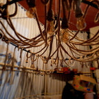 Grand 35-Arm Jute Rope Chandelier - Large Industrial Round Pendant Light - Homeartparis production