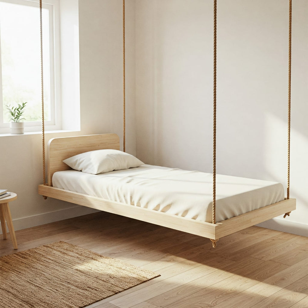 Desing Hanging Swing bed Set | Includes Cushion & Pillow, 70x190 cm Porch Swing, Modular Joinable Design, Floating Sofa