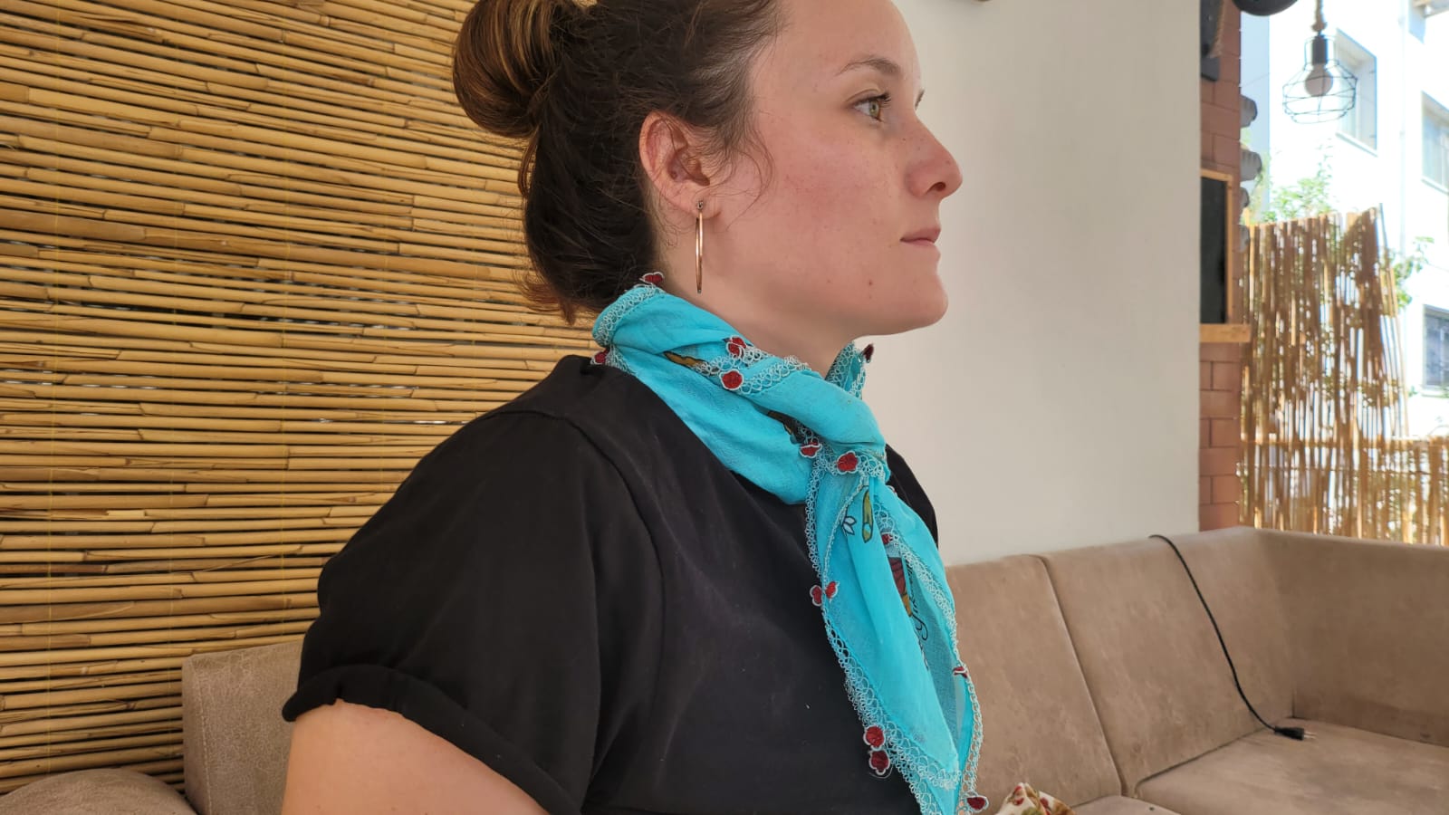 Vintage Natural Root Dyed Handmade Lace Scarf / Multi-Way Bandana - Homeartparis production