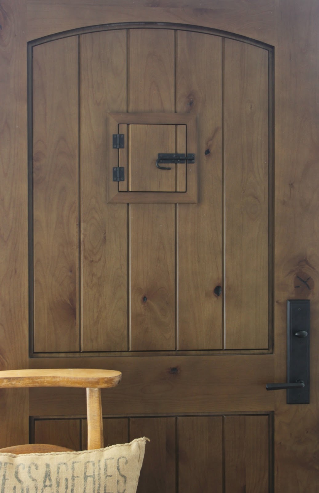 Vintage Handcrafted Solid Wood Barn Door - Rustic Speakeasy Style Sliding Door - Homeartparis production