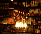 Vintage Rustic Solid Wood Beam Chandelier with 4 Hanging Rope Sockets Homeartparis production
