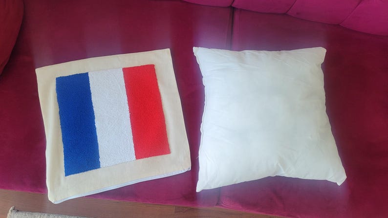 homeartparis Dutch Flag Punch Needle Pillow Cover, Netherlands Linen Cushion Case, Travel Souvenir Gift, Textured Decor 16x16