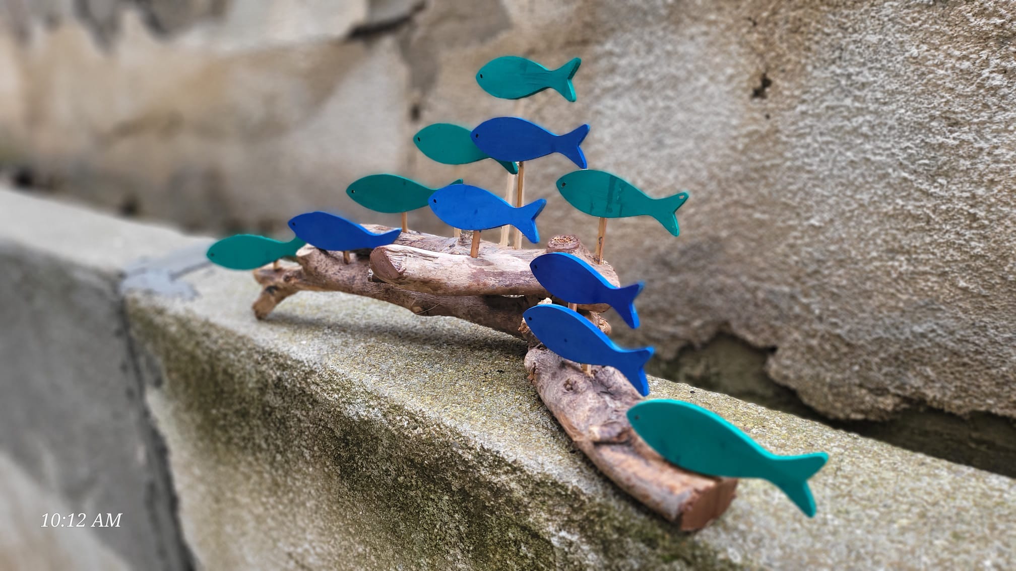 Large Driftwood Fish School Wall Art, Handmade Coastal Wood Branch Decor Homeartparis production