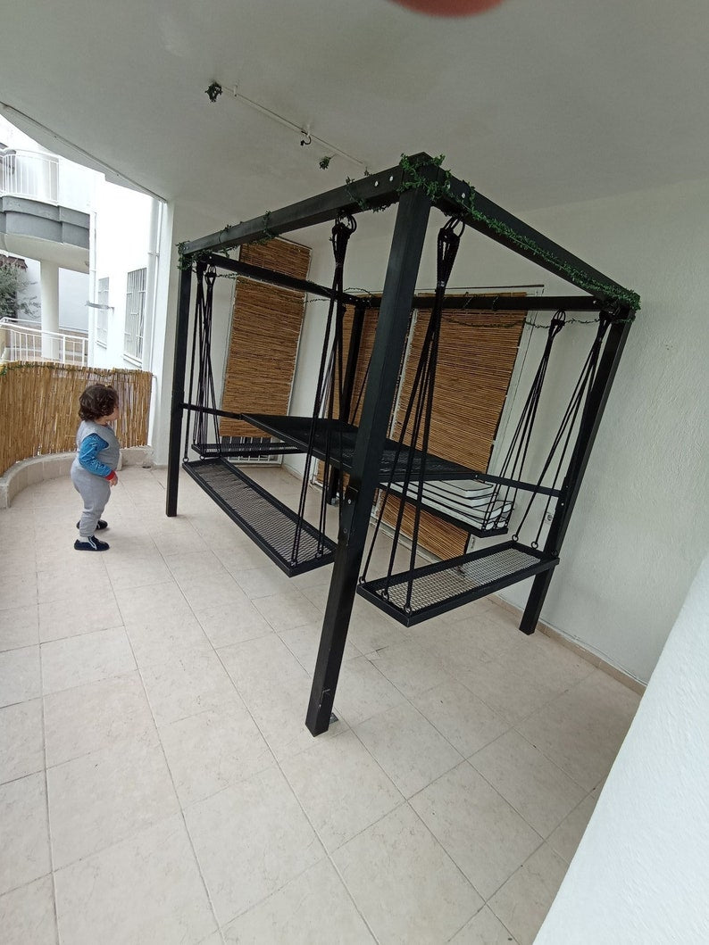 Custom 10 Person Swing Table Dining Set - 1.3 Ton Capacity Heavy-Duty Metal Frame Commercial Furniture by home art paris