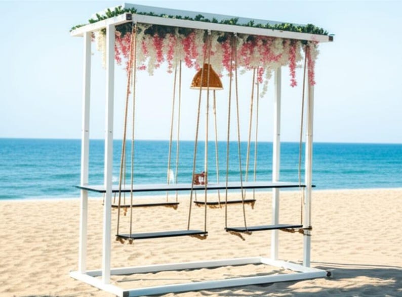 Swing Table porch garden Dining Set - 1.3 Ton Capacity Heavy-Duty Metal Frame Commercial Furniture by home art paris