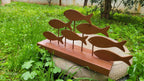 Brown Wood Fish School Table Decor, Rustic Handmade Coastal Shelf Art Homeartparis production
