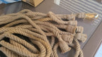 Rustic Root Wood Slice Chandelier with 7 Braided Flexible Jute Rope Pendants Homeartparis production