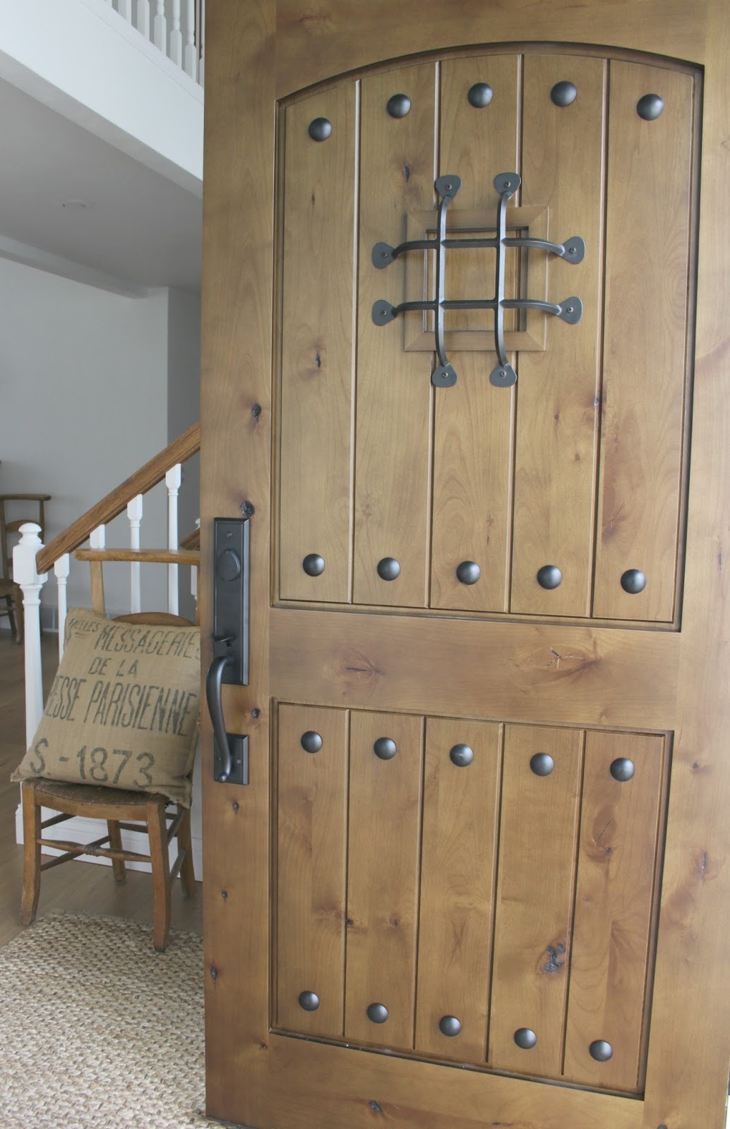 Vintage Handcrafted Solid Wood Barn Door - Rustic Speakeasy Style Sliding Door - Homeartparis production