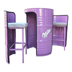 Industrial Metal Barrel Bistro Set | Custom Color Bar Table & Chairs Homeartparis