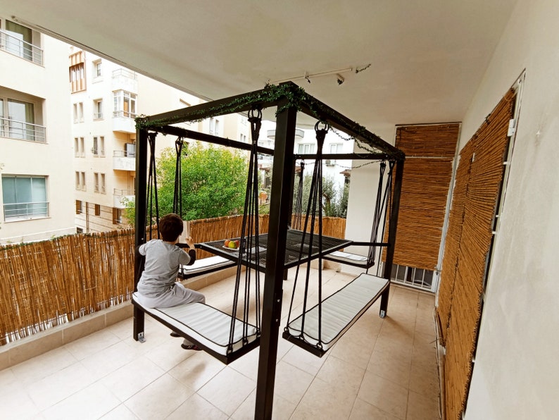 Swing Table Dining Set - 1.3 Ton Capacity Heavy-Duty Metal Frame Commercial Furniture by home art paris