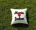 homeartparis Textured Punch Needle Pillow, Custom Couple Gift, Personalized Wedding Anniversary Cushion Cover by SevalDesing