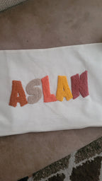 Personelized baby pillow Text  Pillow, Punch Needle Personalized Cushion Cover, Rectangular Name Pillow, Linen Decor Gift