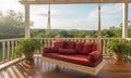 Red Wood Hanging Sofa Minimalist Indoor Couch Homeartparis production, swing bed