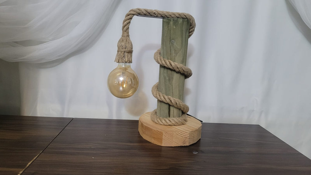 Vintage Table Lamp Crafted from 100-Year-Old Historic Telegraph Pole - Homeartparis production