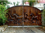 Masterpiece Hand-Carved Solid Chestnut Grand Entrance Gate - 4.5 Meters Wide Luxury Exterior Door - Homeartparis production